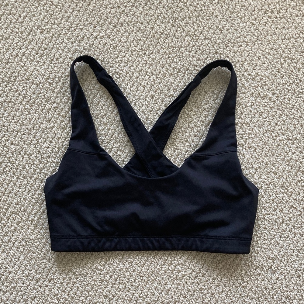Victoria’s Secret Sport Black Light Support Sports Bra Size Small Cross Back EUC